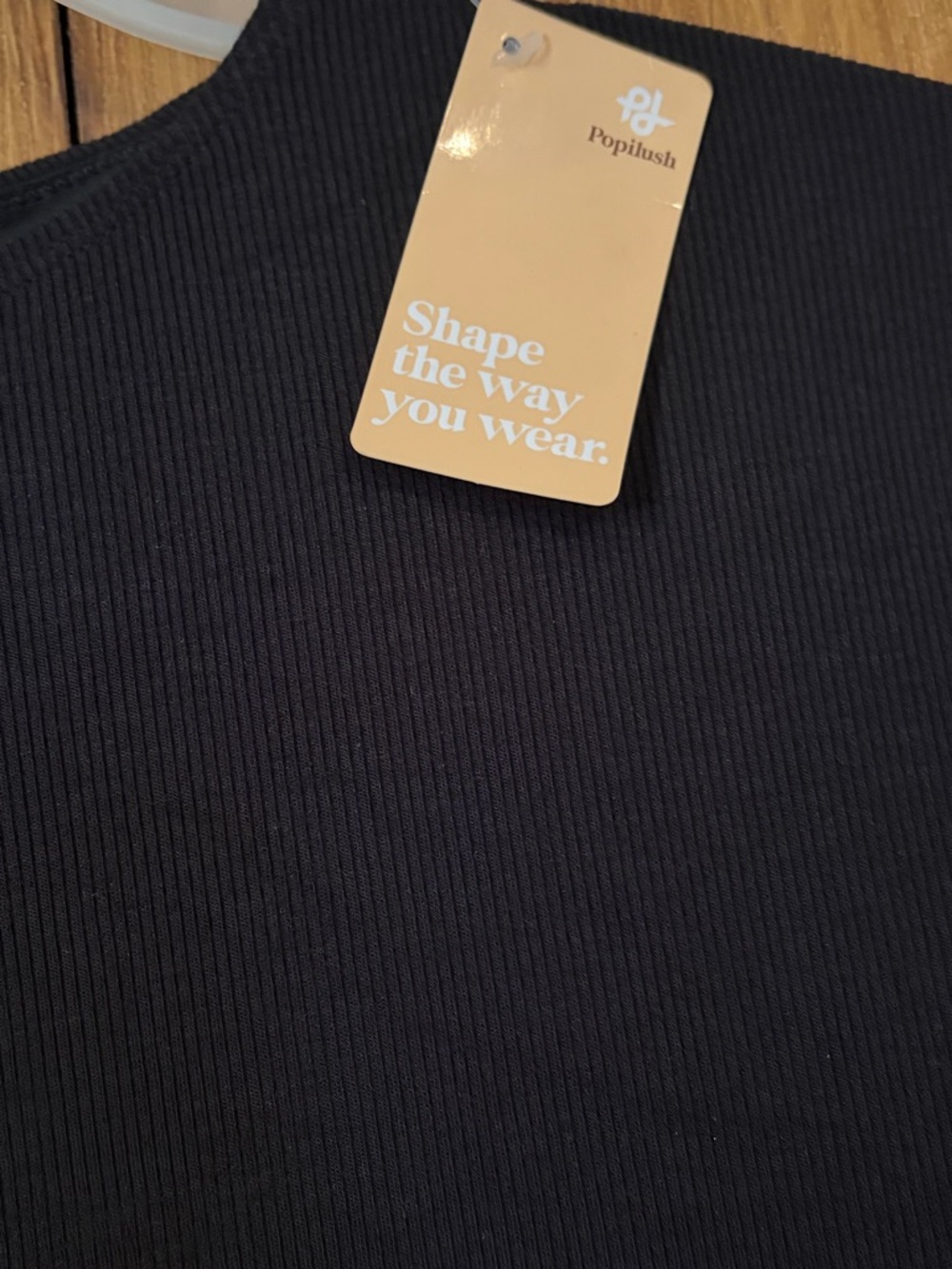 Popilush Black Ribbed Long sleeve Bodycon Dress with Built In Shapewear 3XL - Picture 10 of 10